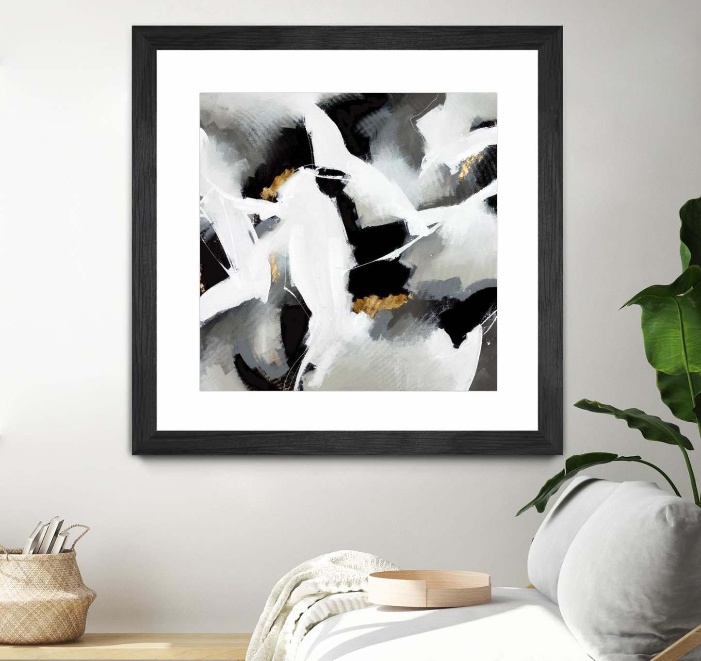 Œuvre d’art murale encadrée noire et mate « Driven To Dig In » 30 x 30