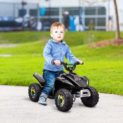 Aosom Kids Atv, voiture électrique à batterie de 6 V pour enfants, quad pour tout-petits à 4 roues avec interrupteur avant | Qaba Quad, véhicule électrique alimenté par batterie de 6 V, quad à 4 roues avec interrupteur avant et