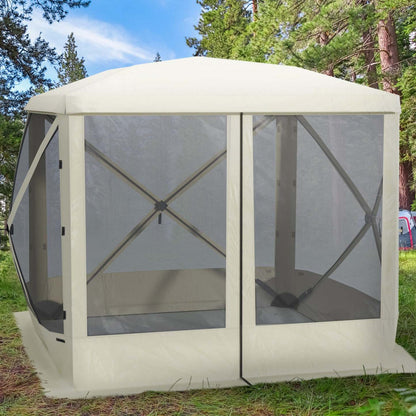 Outsunny Gazebo À Écran Escamotable Tente De Camping Extérieure