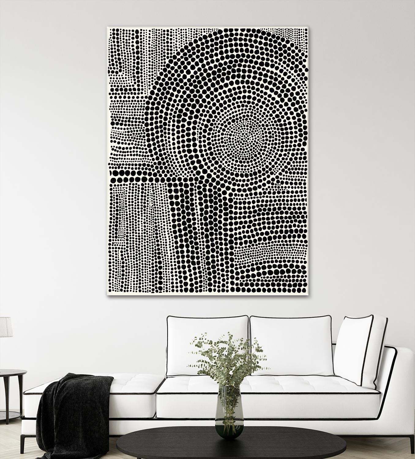 Œuvre d'art murale géante « Clustered Dots B » 72 x 54