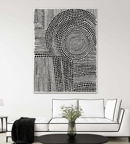 Œuvre d'art murale géante « Clustered Dots B » 72 x 54