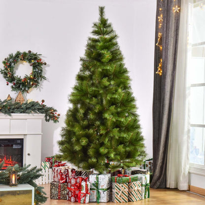 Homcom Arbre De Noël Artificiel De 7 Pieds Avec Des Pointes De Branches Réalistes Vert|Homcom Arbre De Noël Artificiel De 7 Pieds Avec 505 Branches