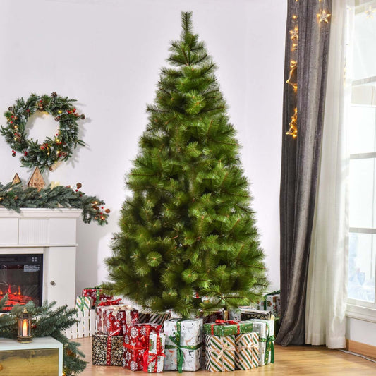 Homcom Arbre De Noël Artificiel De 7 Pieds Avec Des Pointes De Branches Réalistes Vert|Homcom Arbre De Noël Artificiel De 7 Pieds Avec 505 Branches