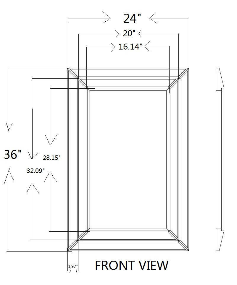 Grottes 36 Miroir | Miroir Caves de 36 po