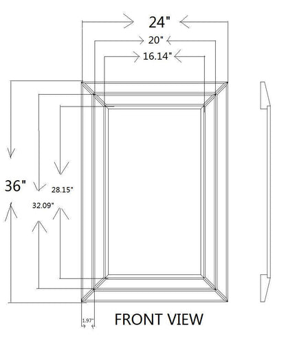 Grottes 36 Miroir | Miroir Caves de 36 po