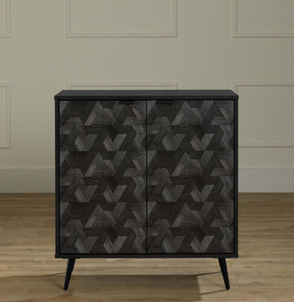 Oxford 2-Door Storage Cabinet - Chêne noir et gris foncé|Armoire de rangement Oxford à 2 portes - chêne noir et gris foncé