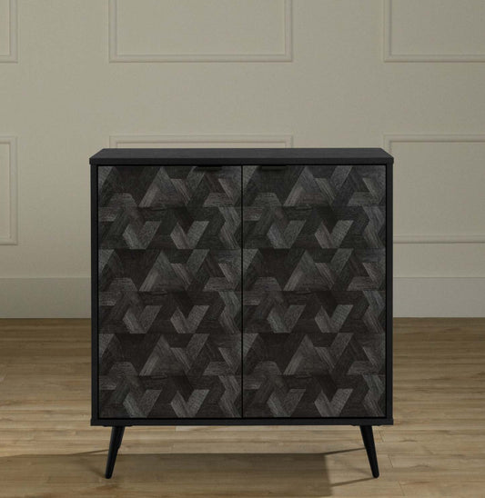 Oxford 2-Door Storage Cabinet - Chêne noir et gris foncé|Armoire de rangement Oxford à 2 portes - chêne noir et gris foncé