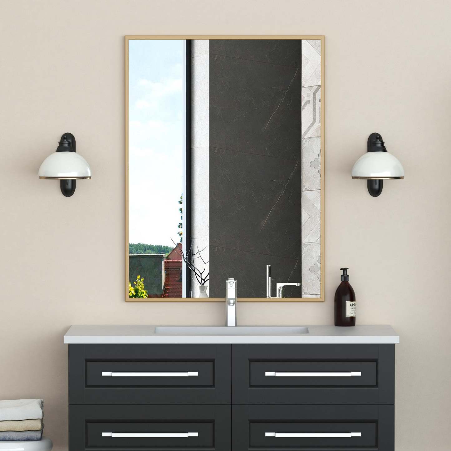 Miroir Border Gold 40|Miroir Border de 40 po doré