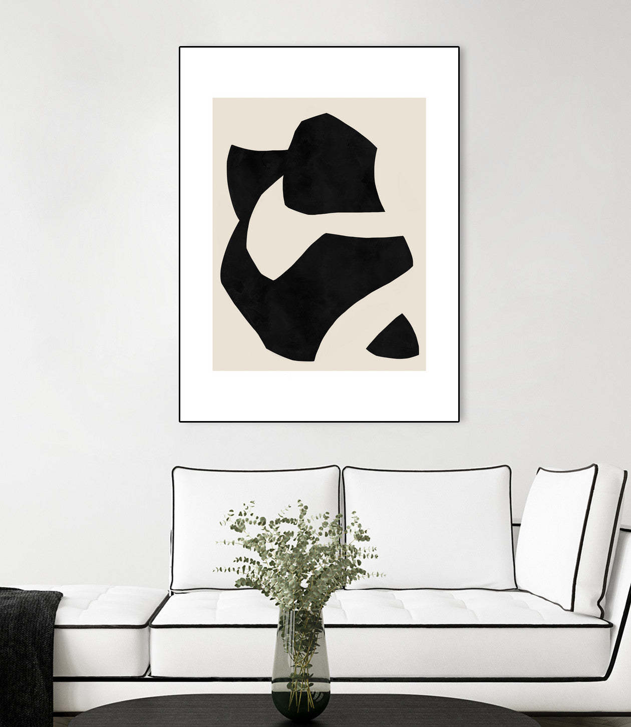 Œuvre d'art murale sur toile encadrée noire « Untilted » 24 x 32