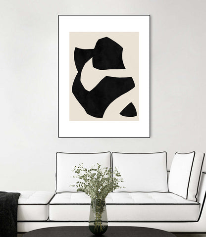 Œuvre d'art murale sur toile encadrée noire « Untilted » 24 x 32