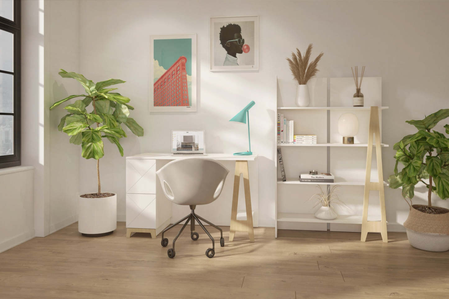 Nordika Bibliothèque Atypik - Blanc | Bibliothèque Atypik Nordika - blanche | D08H83B8