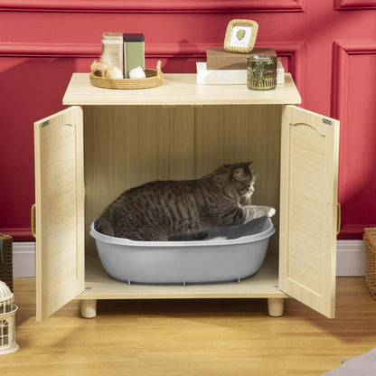 Pawhut Bac À Litière Pour Chat Avec Coussin Souple, Banc De Rangement, Table D'Extrémité Avec