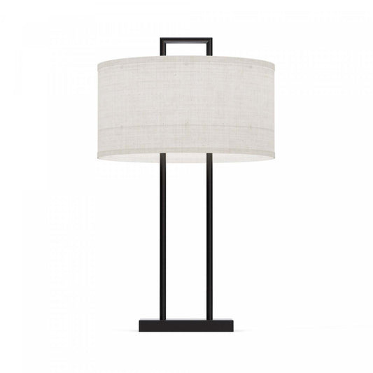 25 Lampe de table moderne noire avec abat-jour texturé | Lampe de table moderne noire de 25 po avec abat-jour texturé
