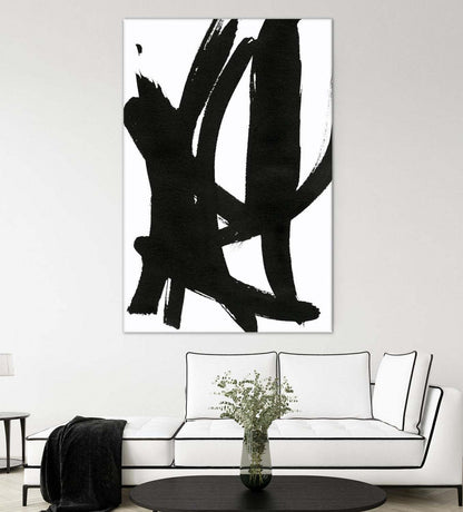 Œuvre d'art murale « Composition en noir et blanc 7 » 84 x 54 cm