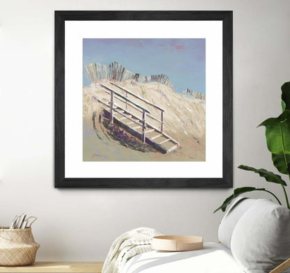 Œuvre d’art murale encadrée noire et mate « Beach Access » 30 x 30