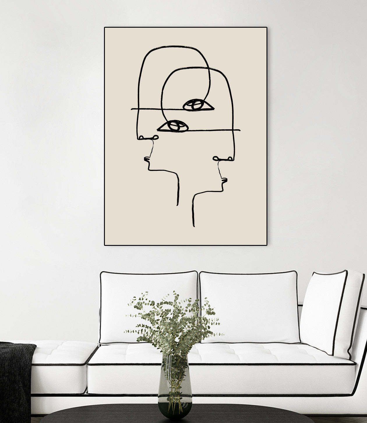 Faces Canvas Framed Black 24x32 Wall Art|Œuvre d’art murale encadrée noire et mate « Faces » 24 x 32