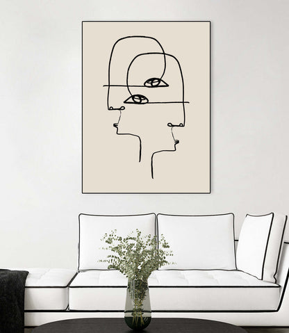 Faces Canvas Framed Black 24x32 Wall Art|Œuvre d’art murale encadrée noire et mate « Faces » 24 x 32