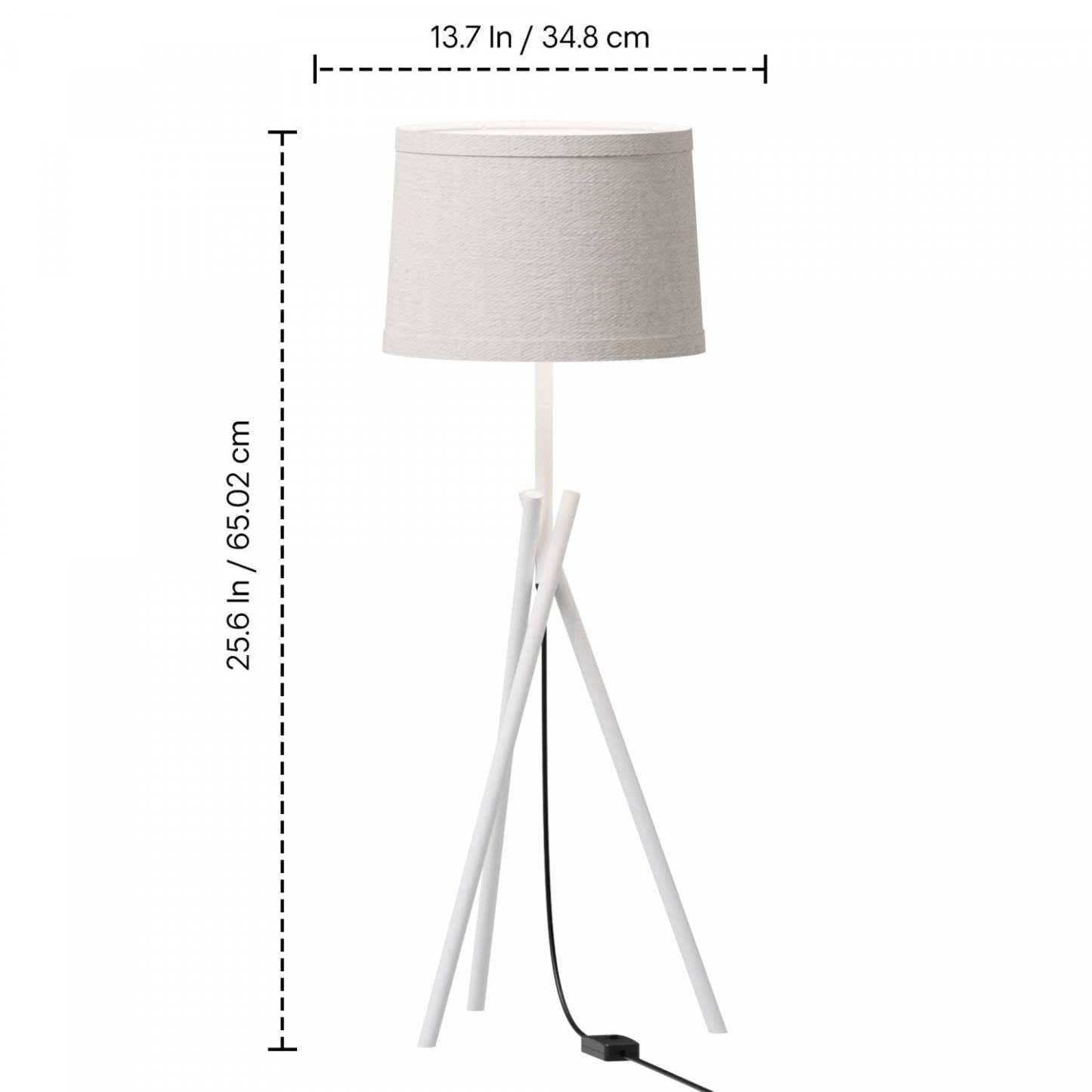 Lampe de table blanche à 26 pieds croisés élégants avec abat-jour en tissu | Élégante lampe de table blanche de 26 po à pattes croisées avec abat-jour en tissu