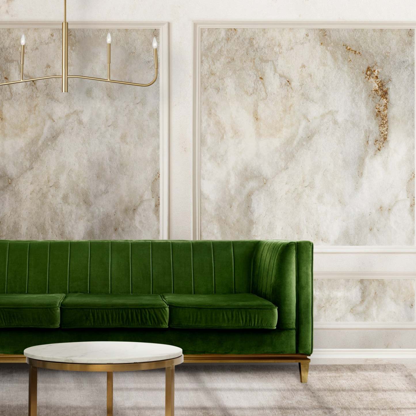 Dainolite Eleanor 4 Light Horizontal Chandelier Aged Brass Lamp|Lustre horizontal Eleanor de Dainolite avec fini laiton vieilli et 4 ampoules