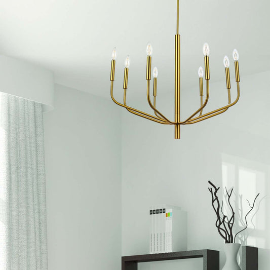 Dainolite Eleanor 8 Light Chandelier Aged Brass Lamp|Lustre Eleanor de Dainolite avec fini laiton vieilli et 8 ampoules