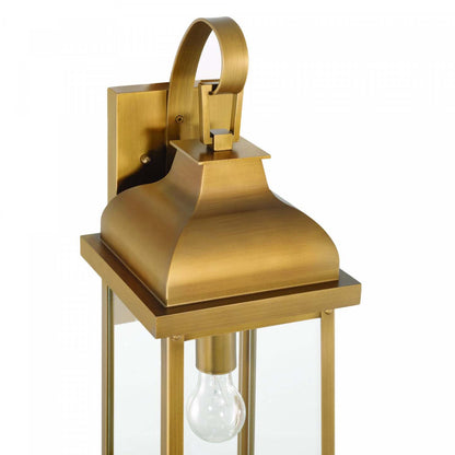 Madrid 1 Light Outdoor Wall Sconce 17.5, Weathered Brass Lamp | Applique Murale D’exterieur A 1 lampe Madrid De 17,5 po, Laiton Vieilli