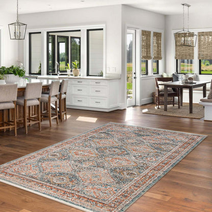 Tapis Leandra Cuivré/bleu 8'0 X 10'0 Tapis|Carpette Leandra cuivrée/bleue 8 pi 0 po x 10 pi 0 po|D86F7CYS