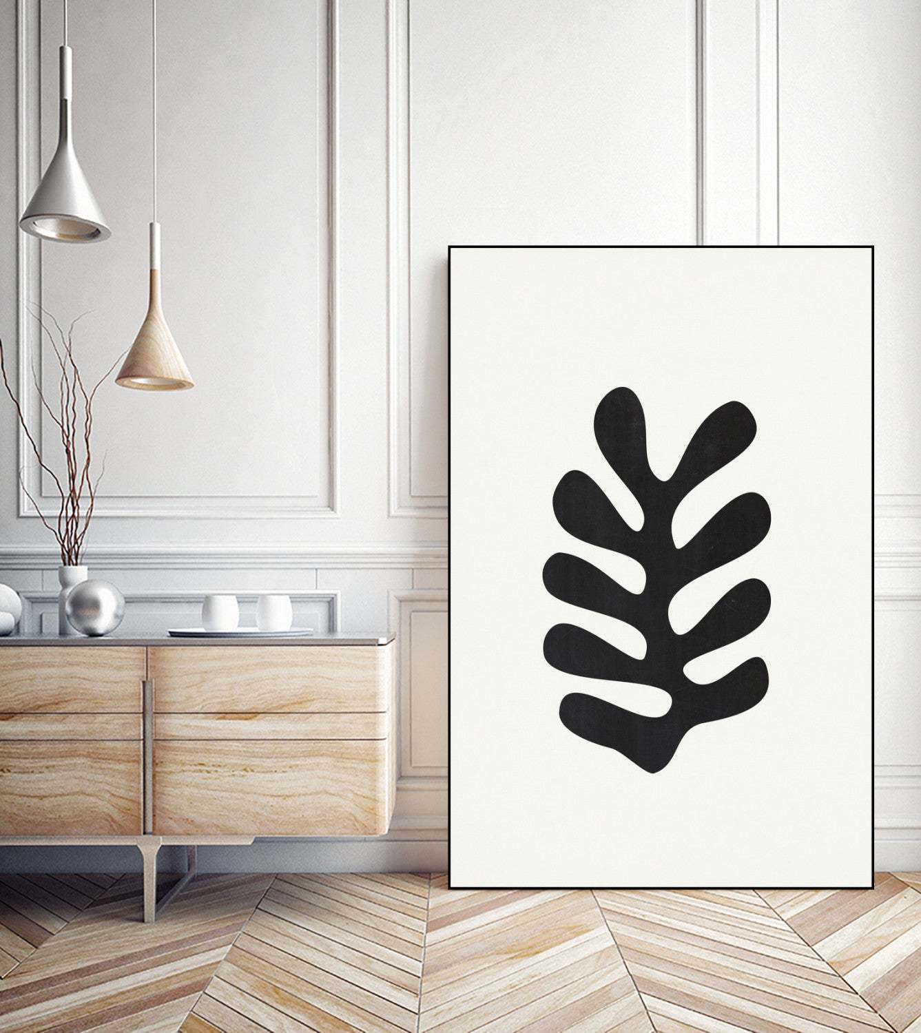 Papiers Découpés Iii Canvas Framed Black 24x36 Wall Art|Œuvre d'art murale sur toile encadrée noire « Papiers Découpés Iii » 24 x 36