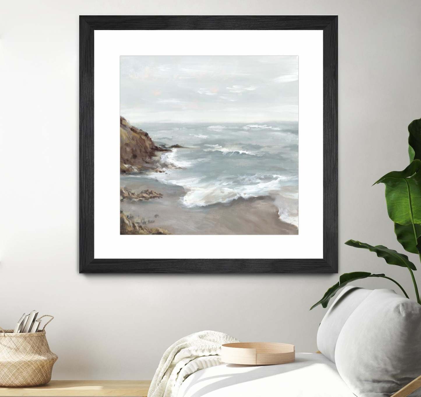 Beautiful Bay Matted and Framed Black 36x36 Wall Art|Œuvre d’art murale encadrée noire et mate « Beautiful Bay » 36 x 36