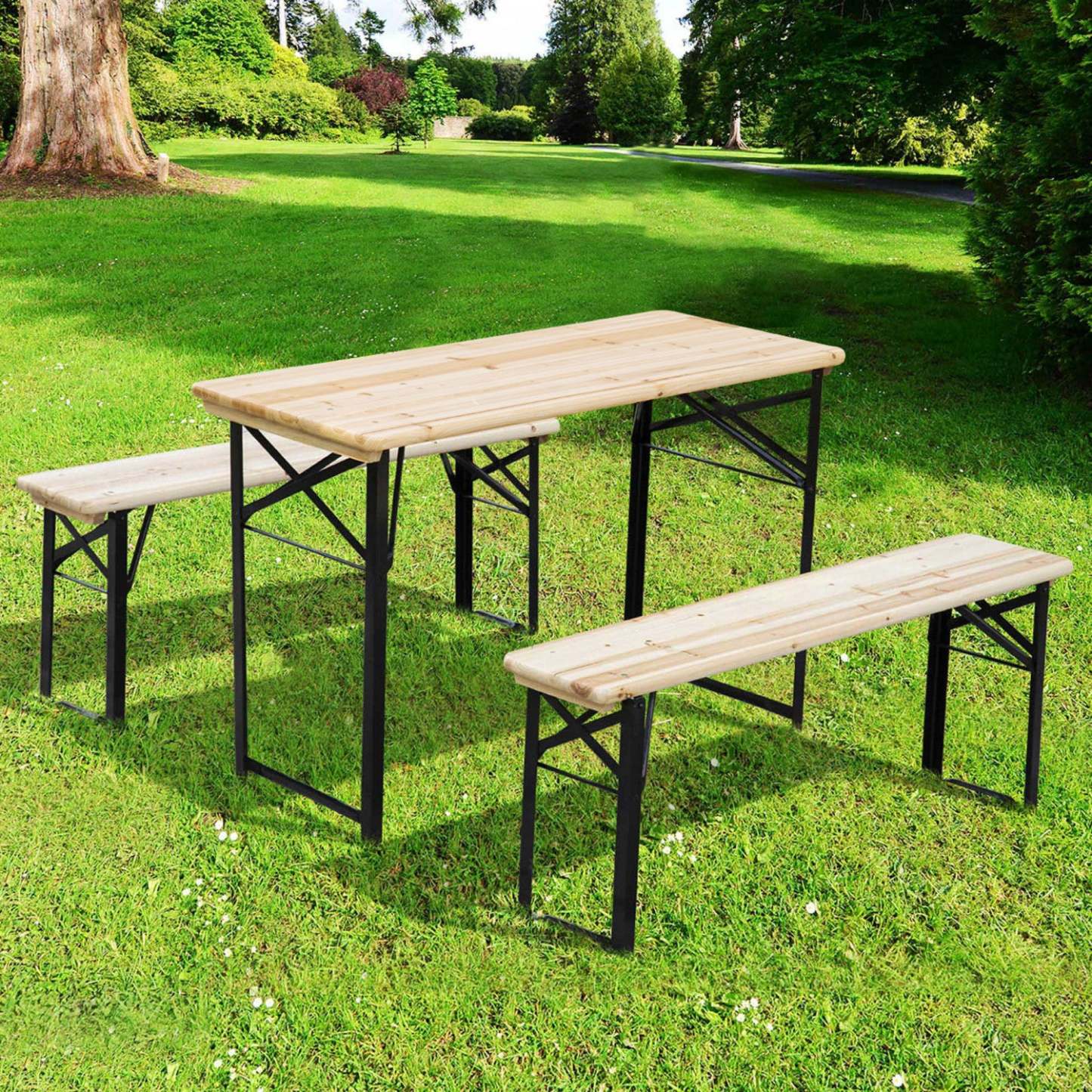 Ensemble table et banc de pique-nique Outsunny 3 pièces