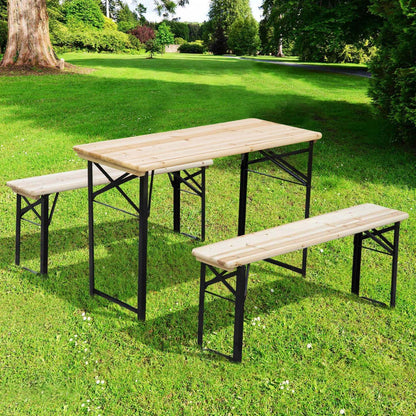 Ensemble table et banc de pique-nique Outsunny 3 pièces