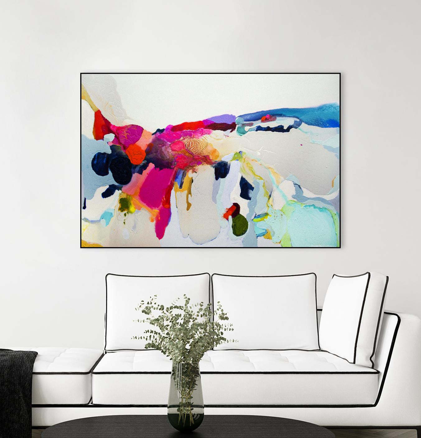 Reach In Out Canvas Framed Black 36x24 Wall Art|Œuvre d'art murale sur toile encadrée noire « Reach In Out » 36 x 24