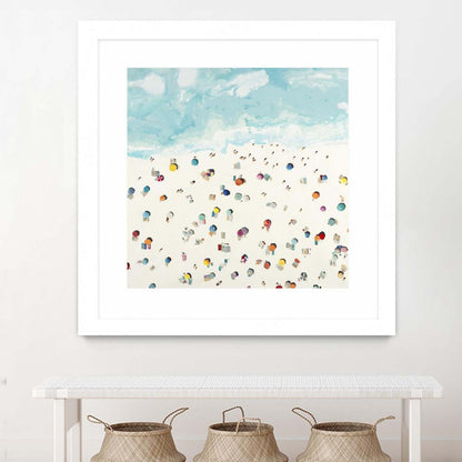 Beach Days Matted and Framed White 36x36 Wall Art|Œuvre d’art murale encadrée blanche et mate « Beach Days » 36 x 36