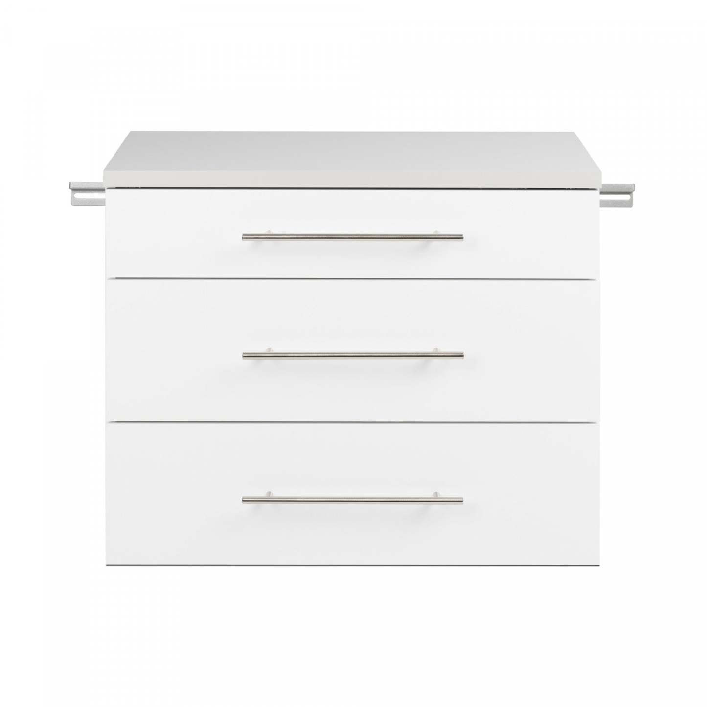 Hangups 3-Drawer Base Storage Cabinet - Blanc|Armoire de plancher HangUps à 3 tiroirs avec rangement - blanc