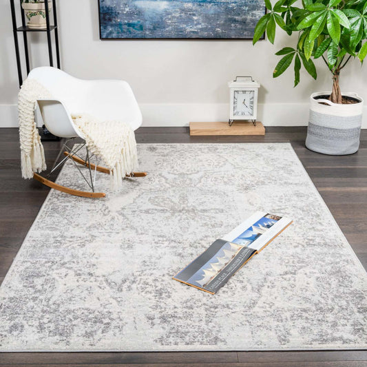 Tapis Roma Medallion Gris 5x8 | Carpette Roma Medallion grise 5 x 8 | D80GGSSK