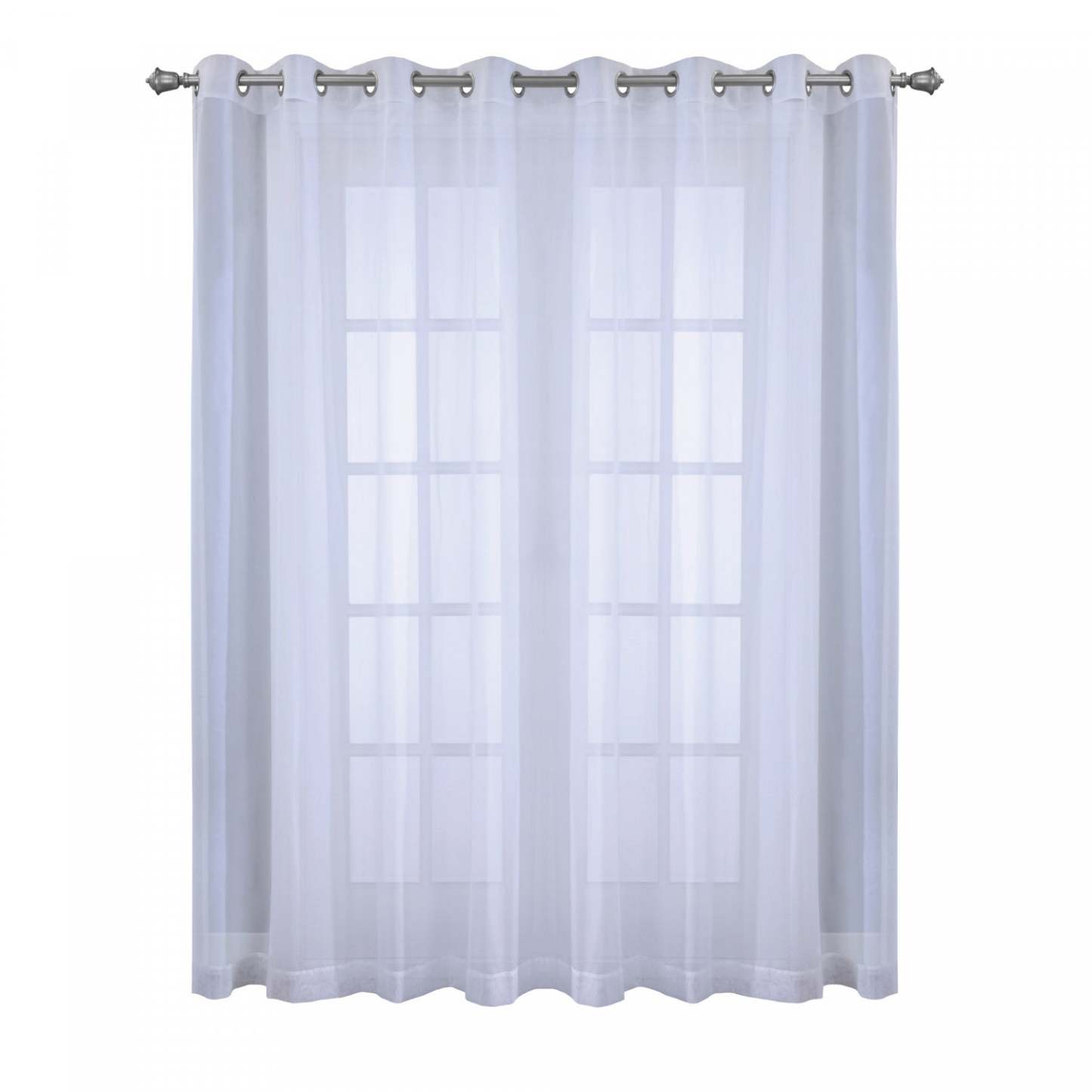 Habitat Cote D'azure White Sheer Grommet Curtain Panel - 112 x 84|Panneau de rideau transparent à œillets Côte d'Azur blanc d'Habitat - 112 x 84