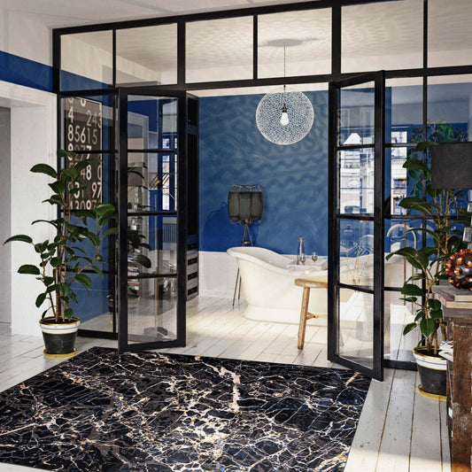 Tapis en marbre noir - 244 x 305 cm | Tapis Marble noire - 244 x 305 cm | D86FDOAD