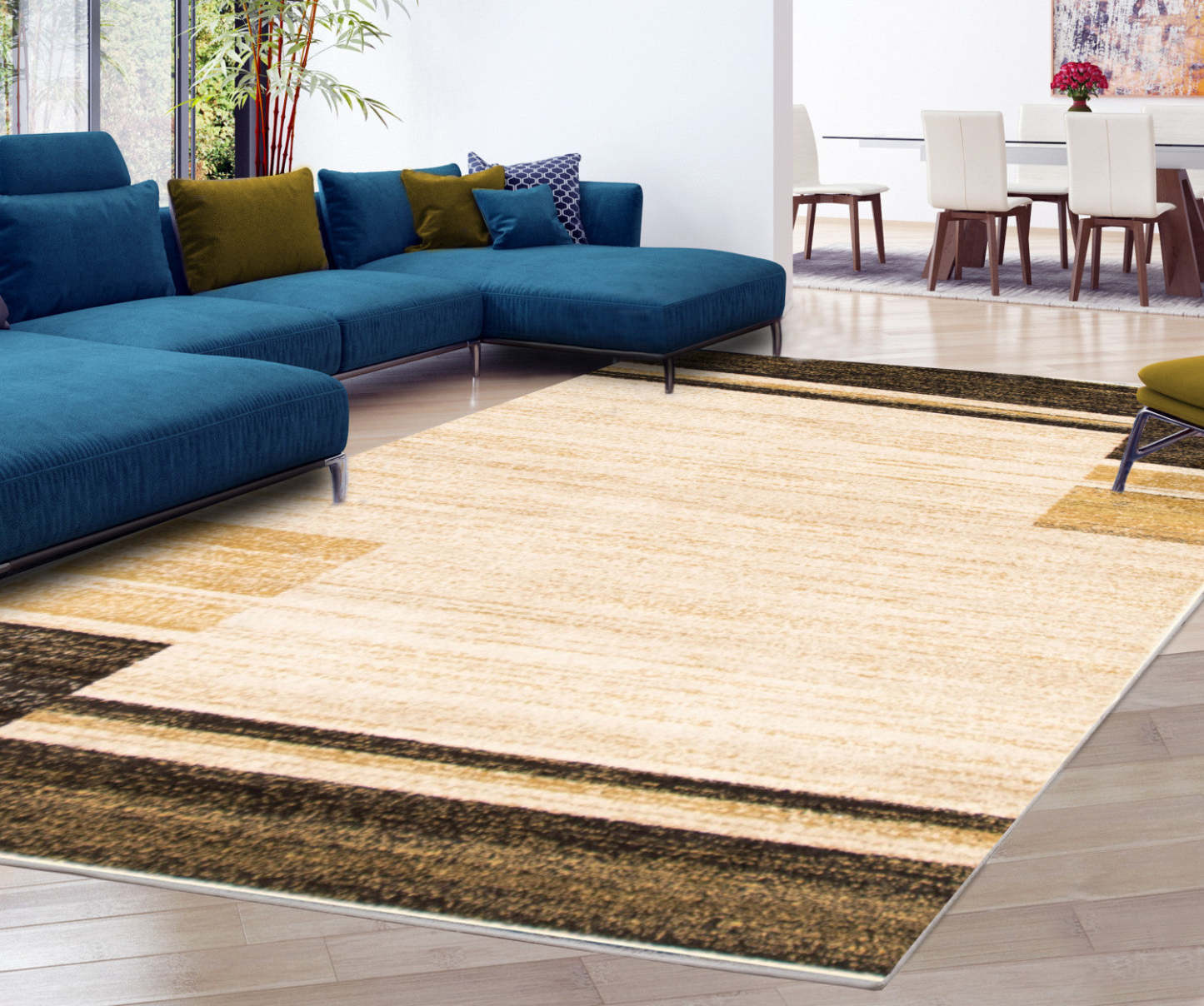 Aya Ivory-Brown Area Rug - 5'3 x 7'3|Carpette Aya ivoire-brune - 5 pi 3 po x 7 pi 3 po| D2B3BXE6