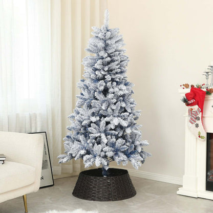 Homcom Arbre De Noël Artificiel De 5 Pi Avec Branches Floconnées De Neige, Charnière|Homcom Arbre De Noël Artificiel De 5 Pi Avec Branches Floconnées De Neige