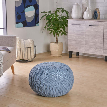Pouf rembourré Murphy, 100 % coton - Sarcelle | Pouf Rembourré Murphy, 100 % Coton, - Couleur Bleu Sarcelle
