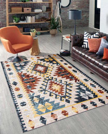 Tapis mosaïque taupe/cuivre lavable en machine - 6'0 x 9'0|Carpette Mosaic taupe et cuivre lavable à la machine - 6 pi 0 po x 9 pi 0 po|D86F7I36