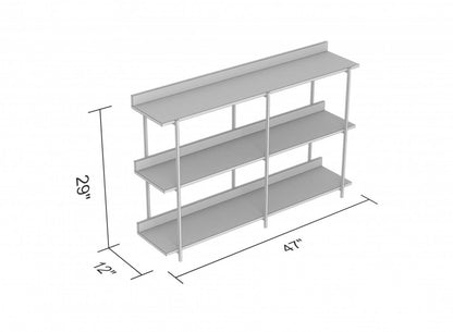 Console de 34 po de qualité supérieure avec 2 tablettes - bois recyclé brun avec métal noir