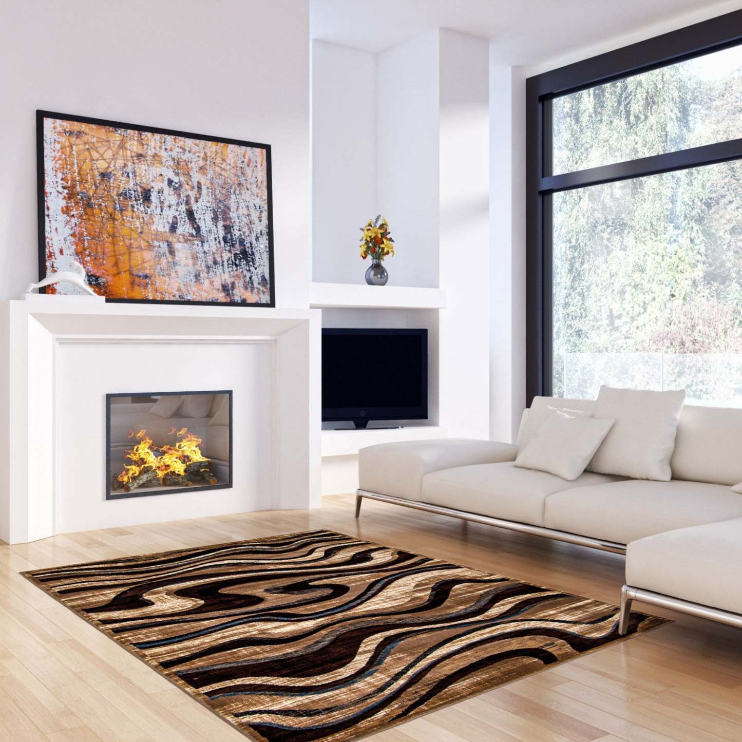 Tapis bleu Allonah - 7'10 X 10'2 |Carpette Allonah bleue - 7 pi 10 po x 10 pi 2 po