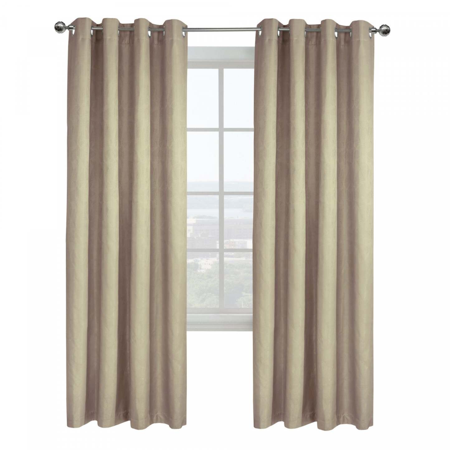 Thermaplus Ethan Linen Blackout Grommet Curtain Panel - 52 x 95|Panneau de rideau coupe-lumière à œillets Ethan apparence lin de Thermaplus - 52 x 95