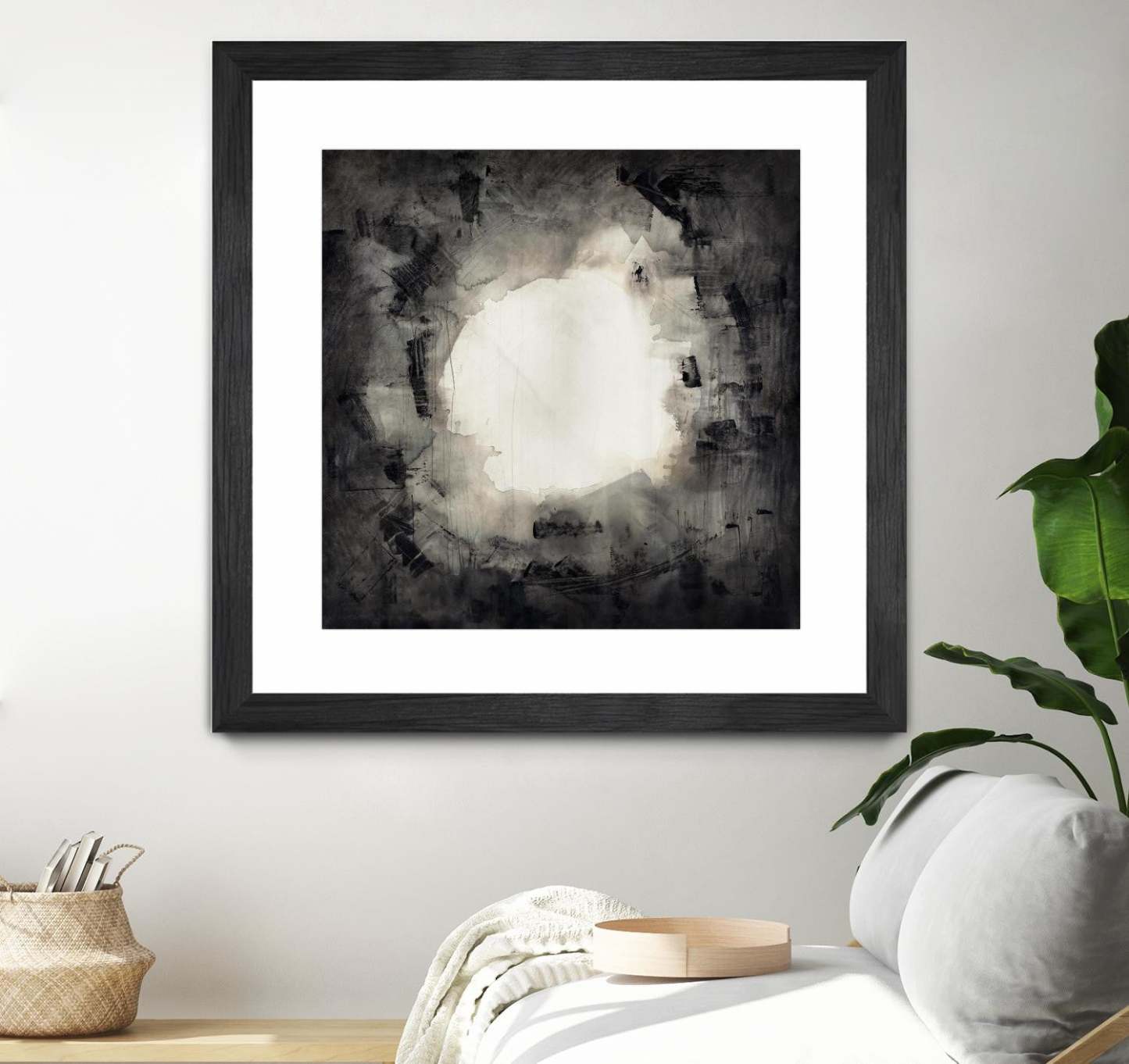 Positives And Negatives Ii Matted and Framed Black 36x36 Wall Art|Œuvre d’art murale encadrée noire et mate « Positives And Negatives Ii » 36 x 36