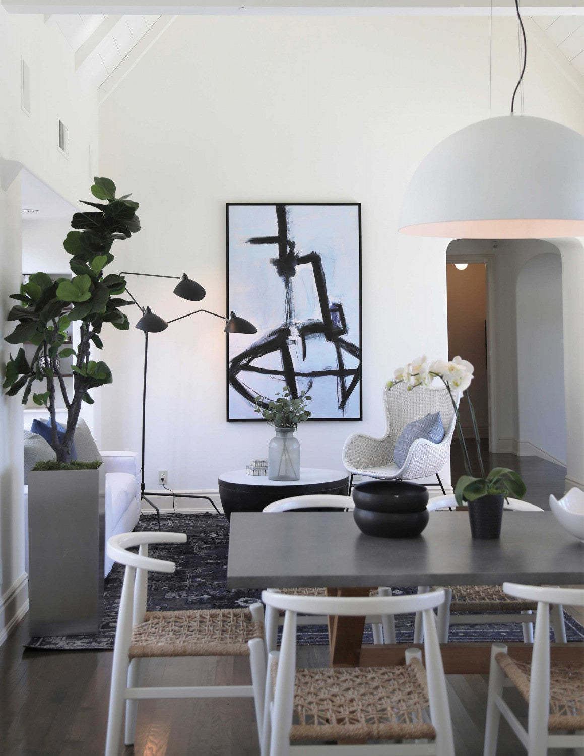 Dainolite Dome 3 Ampoule Suspension avec Fini Blanc | Luminaire suspendu Dome de Dainolite avec fini blanc et 3 ampoules