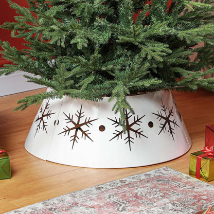 Homcom 26 Col De Sapin De Noël Avec Motifs De Flocons De Neige Creux Pour La Maison|Homcom 26 Christmas Tree Collar With Hollow Snowflake Patterns For Home