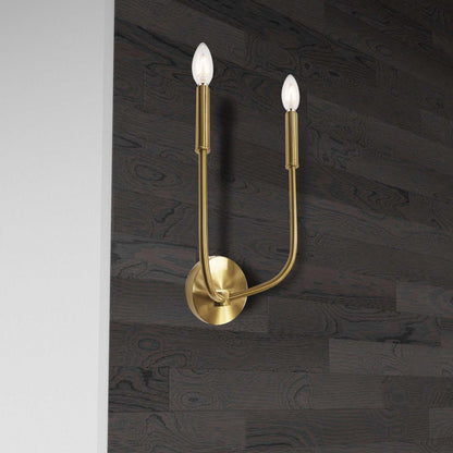Dainolite Eleanor 2 Light Wall Sconce Aged Brass Lamp|Applique murale Eleanor de Dainolite avec fini laiton antique et 2 ampoules