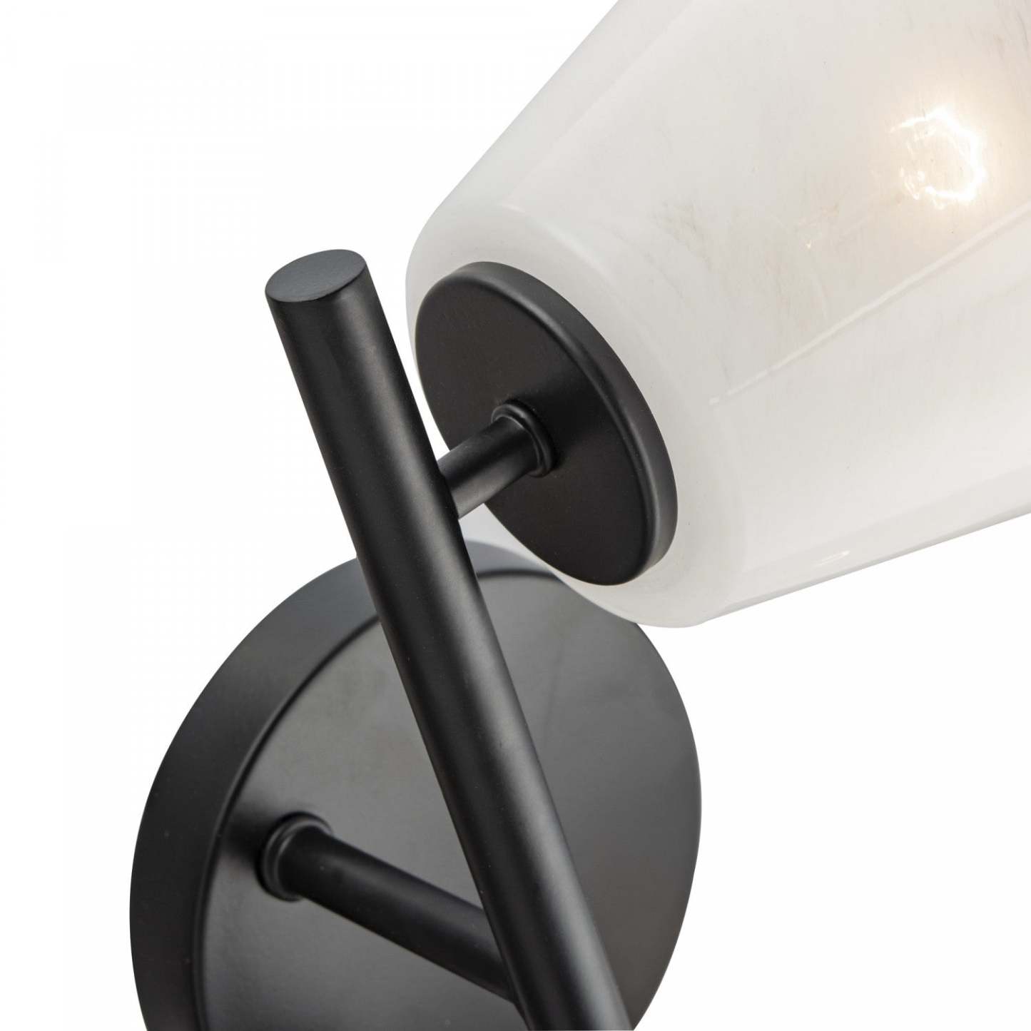 Brooke 2 Light Bathroom Vanity, Black With Wispy White Glassware Lamp | Meuble de Salle de Bain à 2 lampes Brooke, Noir avec Verre Blanc Vaporeux