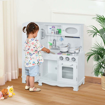 Qaba Grande Cuisine Pour Enfants Avec Téléphone, Distributeur D'eau Simulation Ensemble De Cuisine|Qaba Cuisine Pour Enfants 3+ Ans Dinette Jeu D'imitation Éducatif Complet Nombreux Accessoires Mater