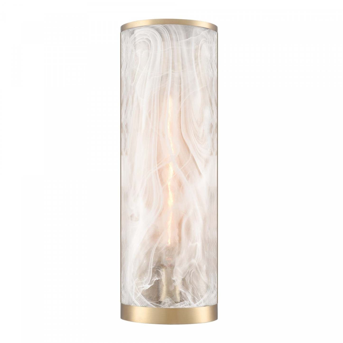 Applique murale Skye à 2 lumières, laiton avec lampe en verre de style Murano blanc vaporeux | Applique Murale A 2 lampes Skye, Laiton Et Verre Genre Murano Blanc Vaporeux